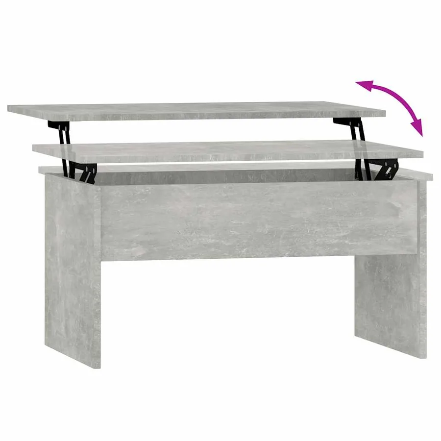 Table basse gris béton 80x50,5x41,5 cm bois d'ingénierie - 6