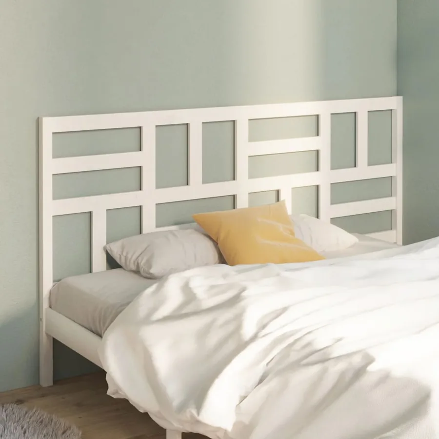 Tête de lit Blanc 186x4x104 cm Bois massif de pin