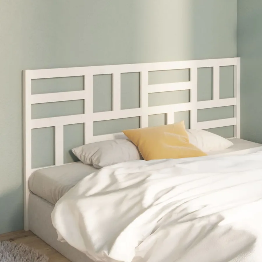 Tête de lit Blanc 186x4x104 cm Bois massif de pin - 3