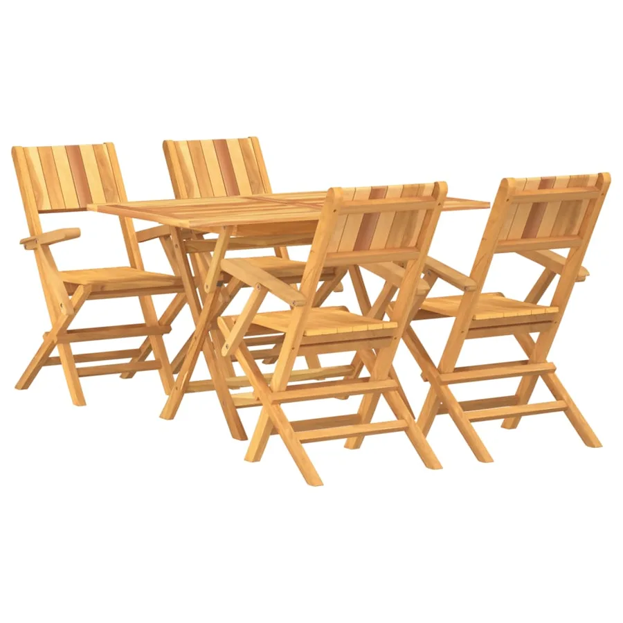 Ensemble à manger de jardin 5 pcs Bois de teck massif - 2