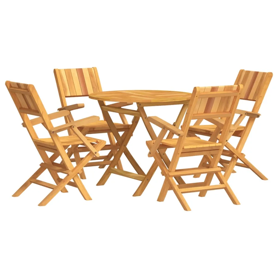 Ensemble à manger de jardin 5 pcs Bois de teck massif - 2