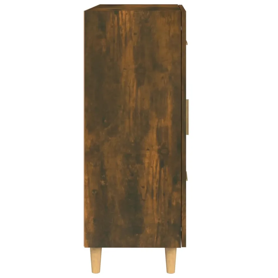 Buffet chêne fumé 69,5x34x90 cm bois d'ingénierie - 7