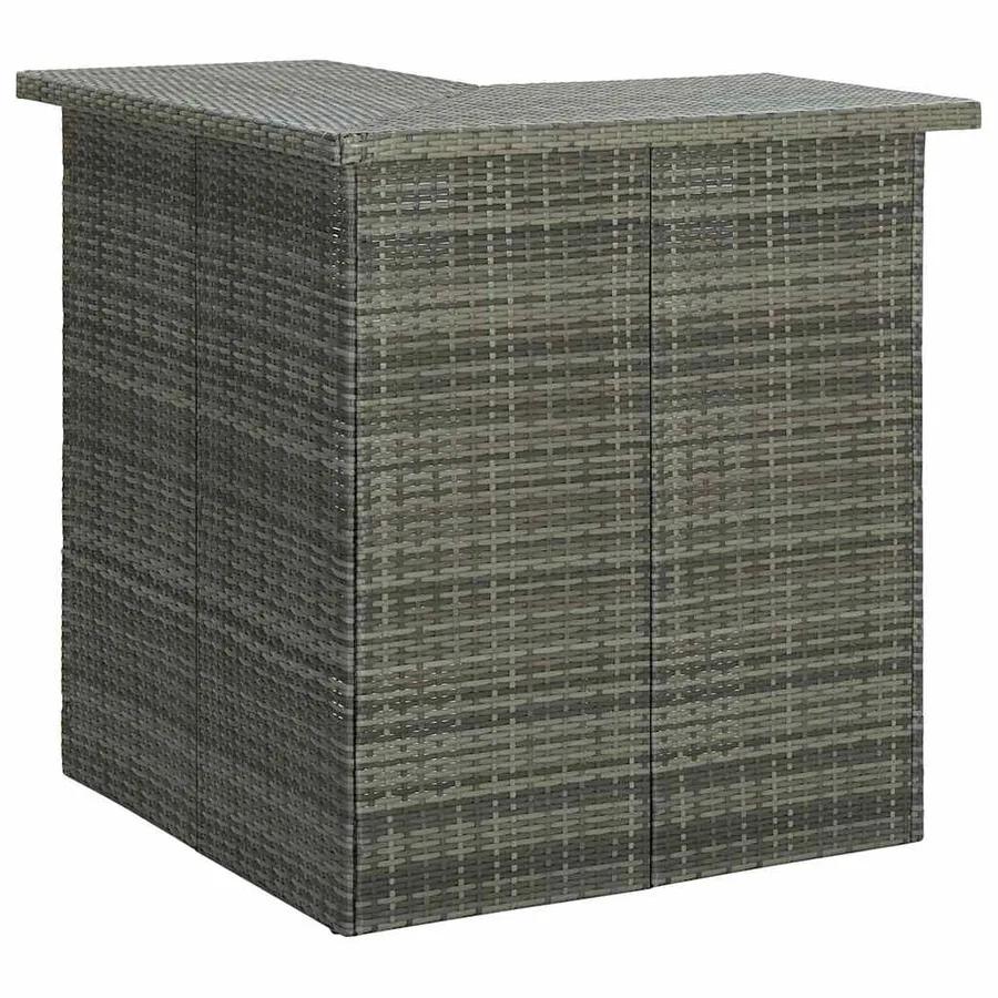 Meuble de bar de jardin 16 pcs et coussins Résine tressée Gris - 2