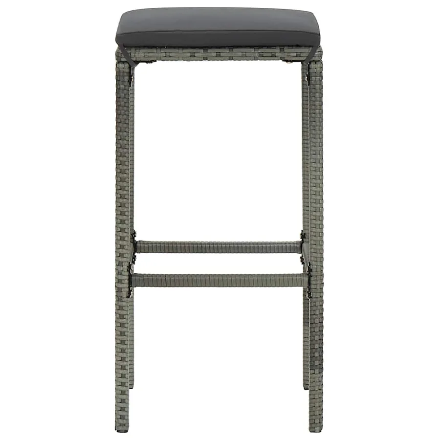 Meuble de bar de jardin 16 pcs et coussins Résine tressée Gris - 9