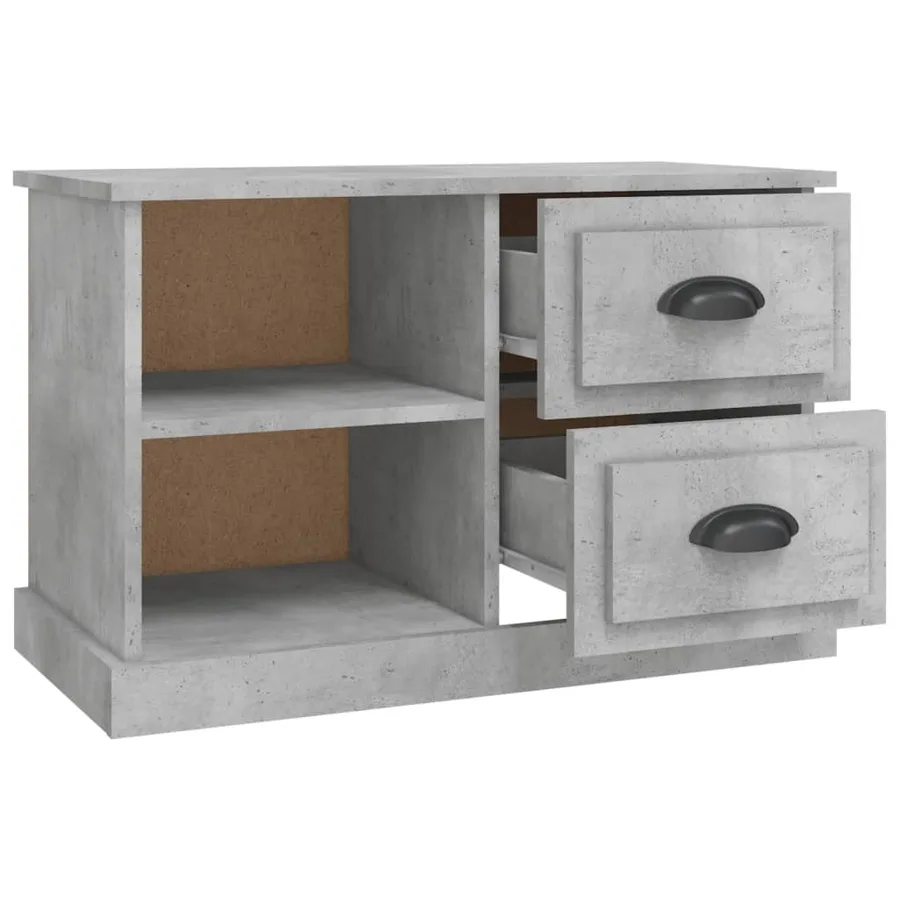 Meuble TV gris béton 73x35,5x47,5 cm bois d'ingénierie - 7