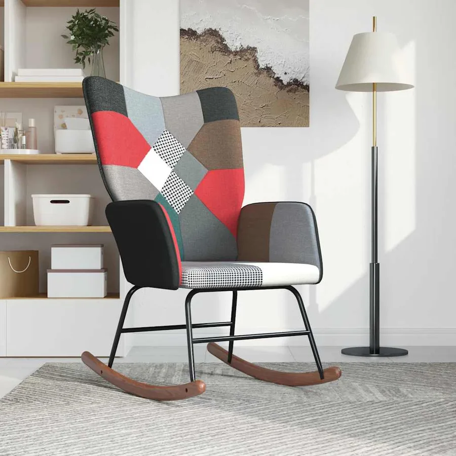 Chaise à bascule Patchwork Tissu - 2