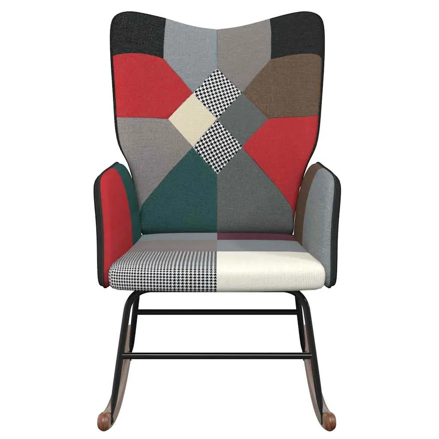 Chaise à bascule Patchwork Tissu - 3