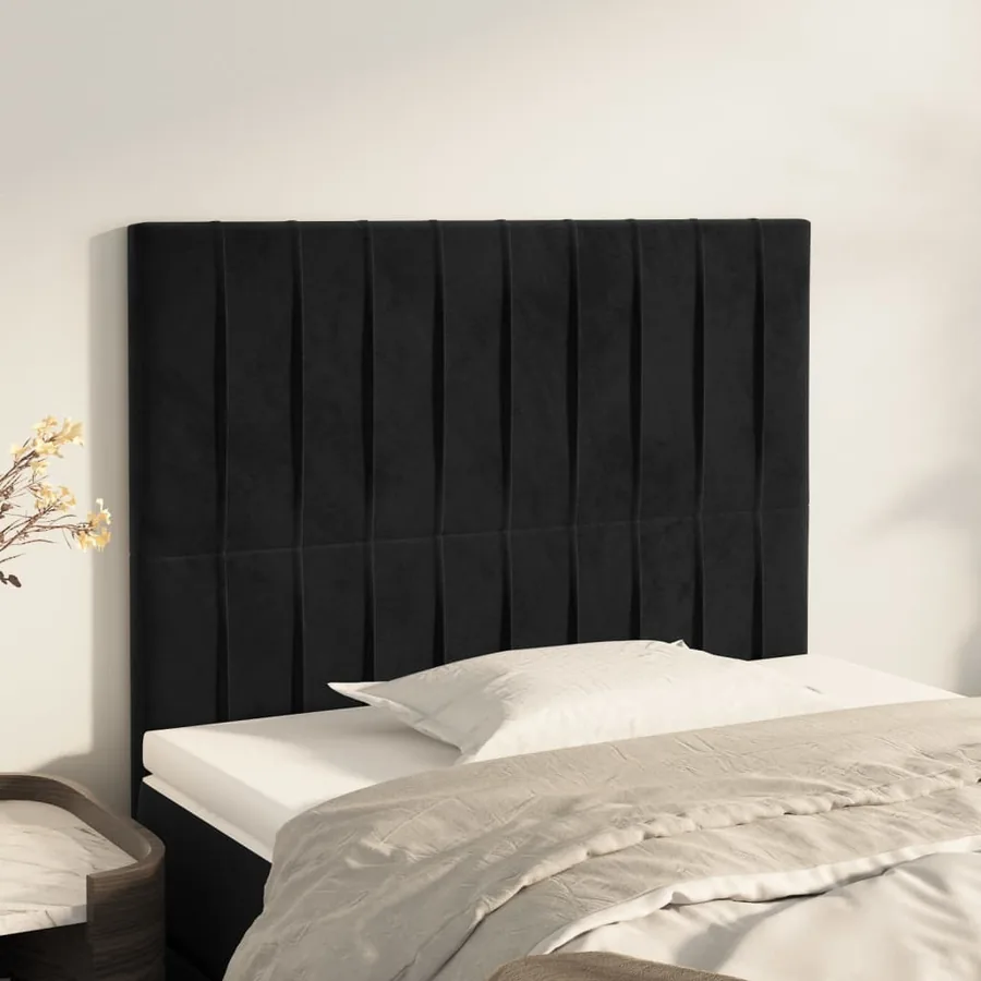 Tête de lit Noir 100x5x118/128 cm Velours
