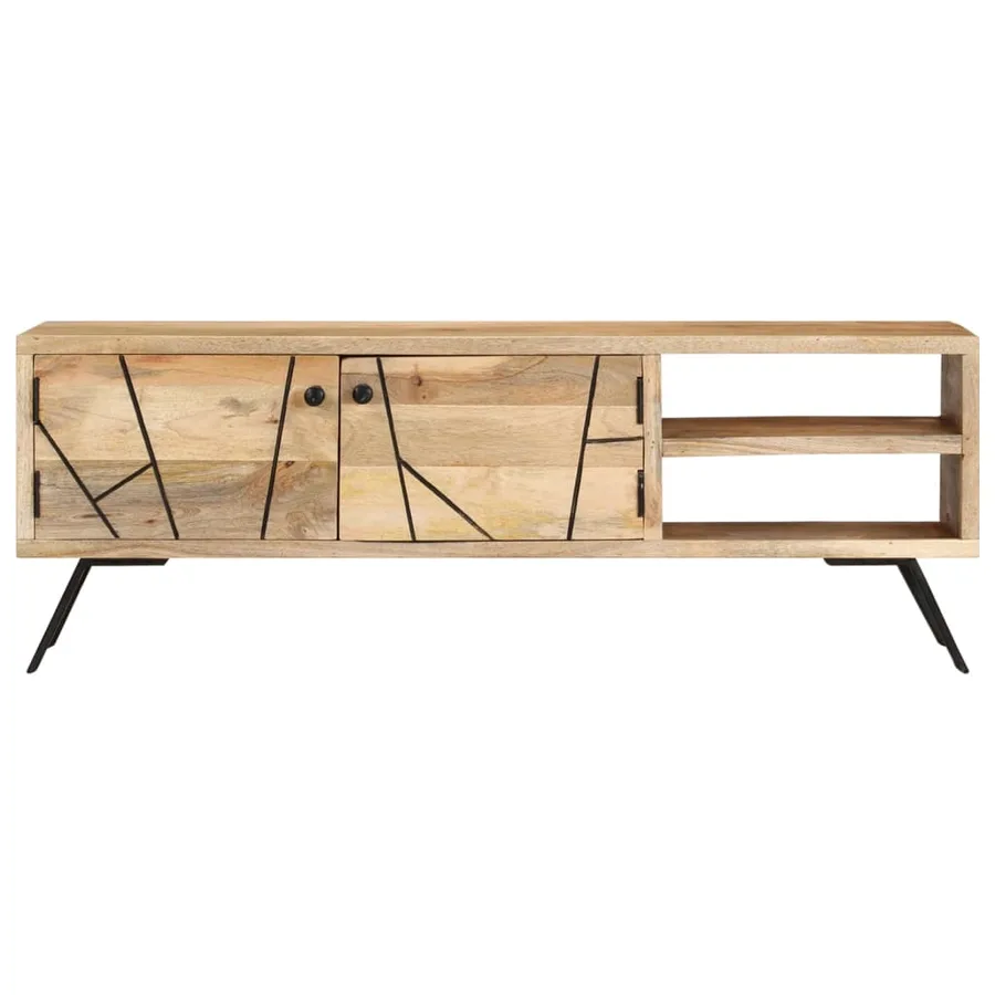 Meuble TV 110x30x40 cm Bois massif de manguier - 2