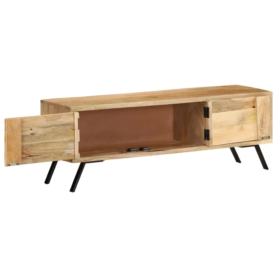Meuble TV 110x30x40 cm Bois massif de manguier - 4