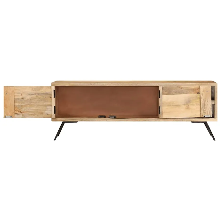 Meuble TV 110x30x40 cm Bois massif de manguier - 5