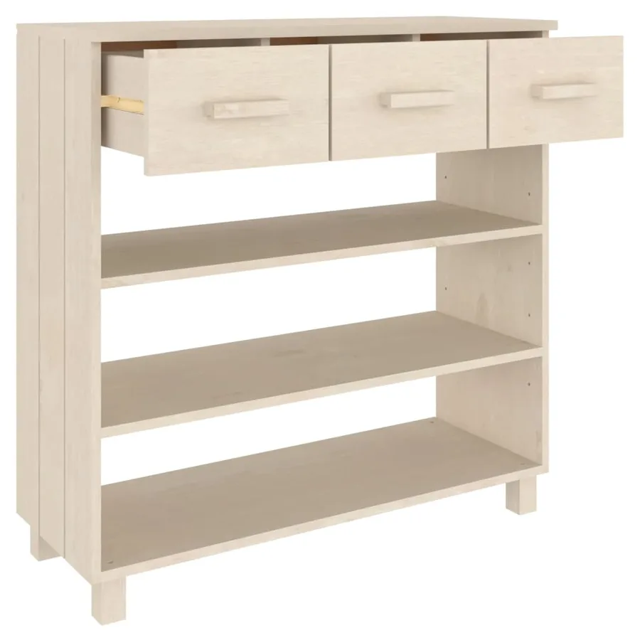 Table console HAMAR Marron miel 90x35x90 cm Bois massif de pin - 7