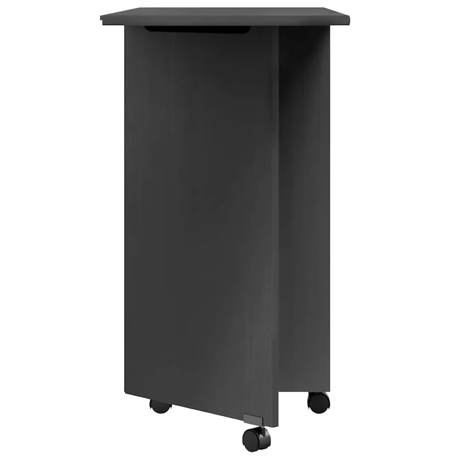 Armoire roulante avec bureau MOSS gris bois de pin solide - 6