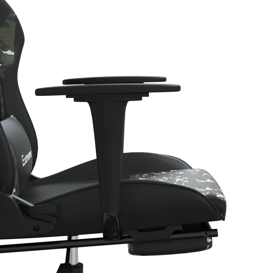 Chaise de jeu avec repose-pied Noir et camouflage Similicuir - 11