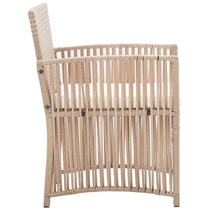 Salon de jardin 4 pcs avec coussins Résine tressée Beige - 10