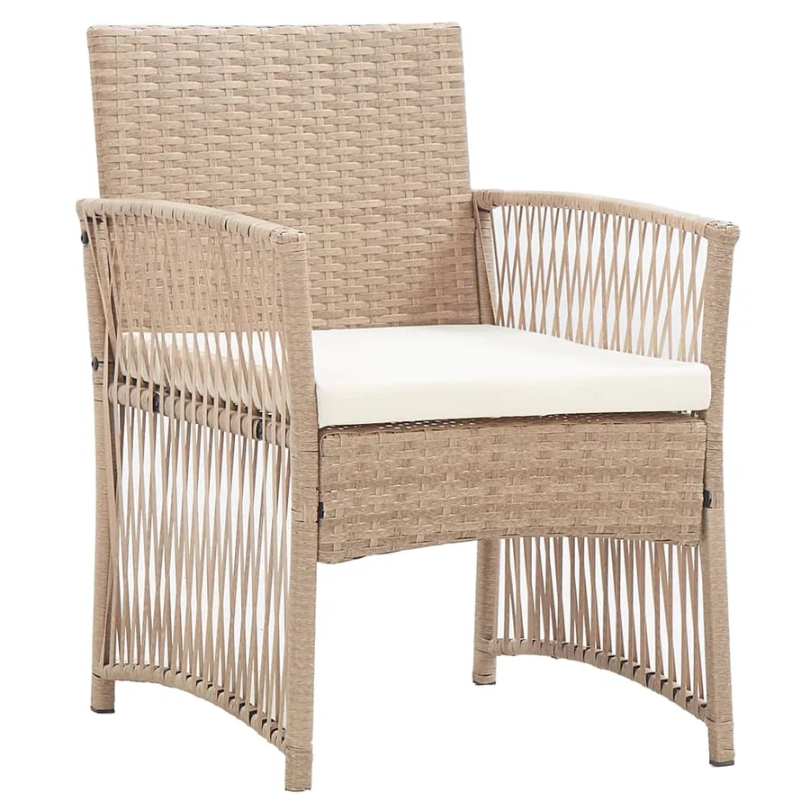Salon de jardin 4 pcs avec coussins Résine tressée Beige - 12