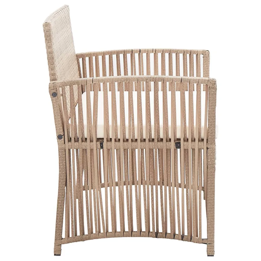 Salon de jardin 4 pcs avec coussins Résine tressée Beige - 14