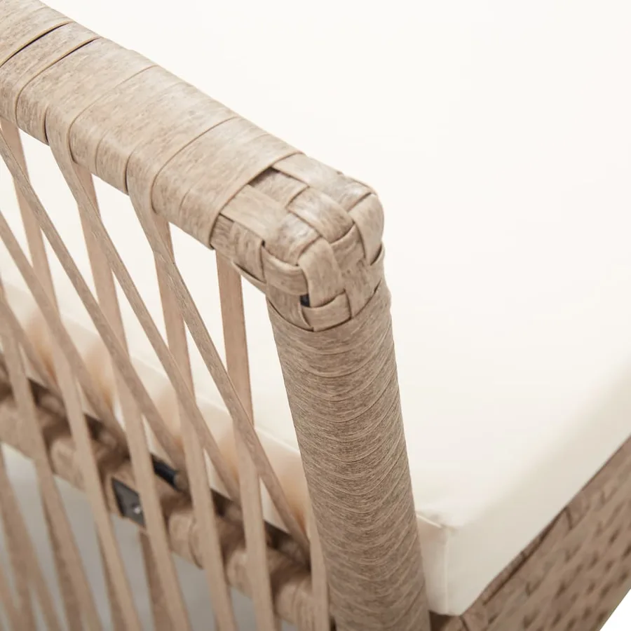 Salon de jardin 4 pcs avec coussins Résine tressée Beige - 16