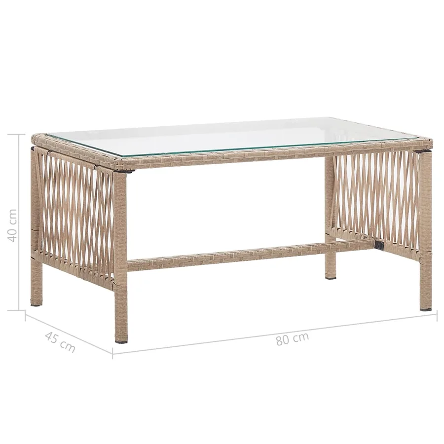 Salon de jardin 4 pcs avec coussins Résine tressée Beige - 17