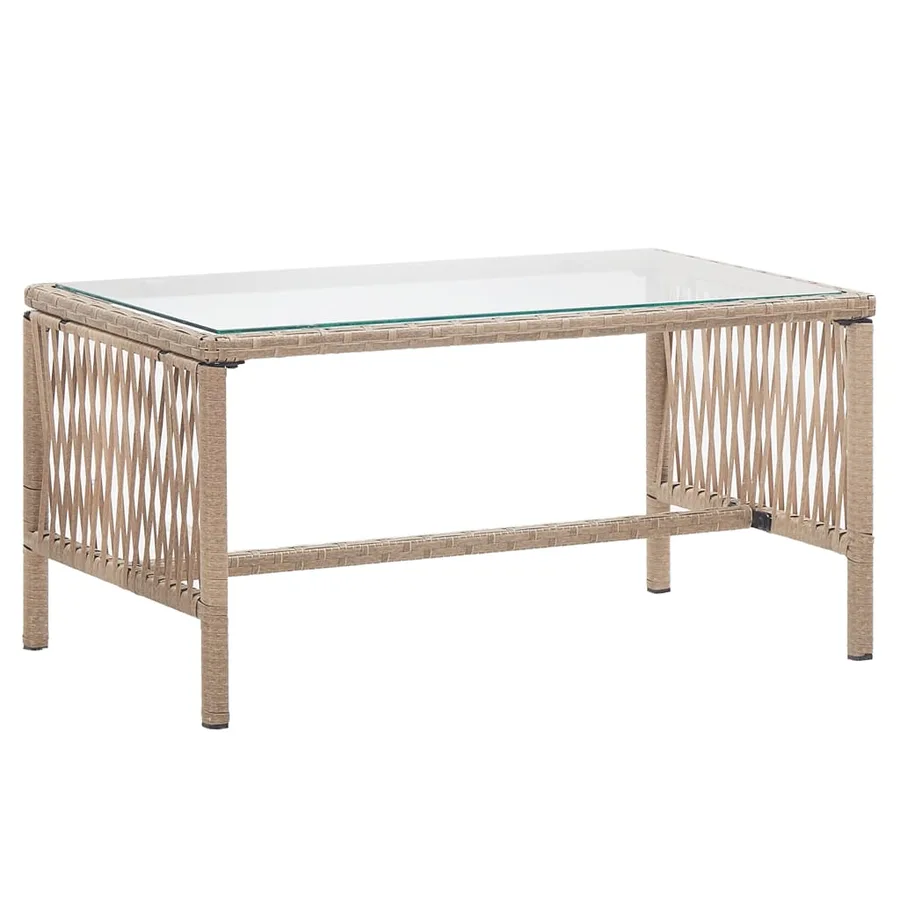 Salon de jardin 4 pcs avec coussins Résine tressée Beige - 3