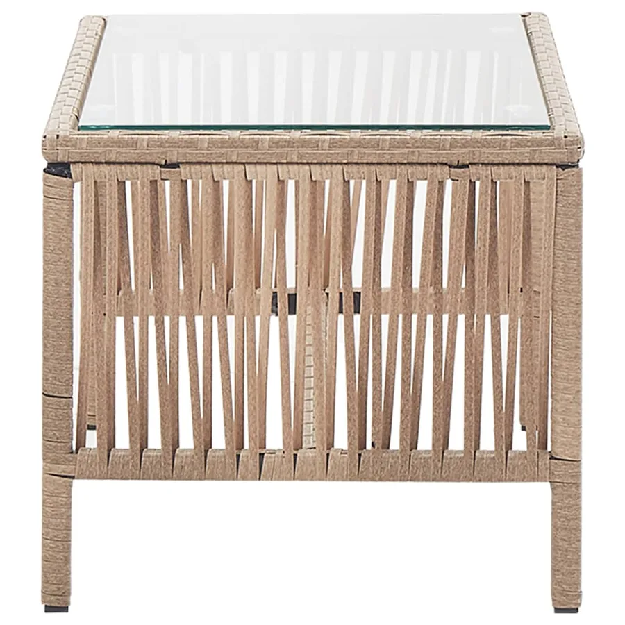 Salon de jardin 4 pcs avec coussins Résine tressée Beige - 5