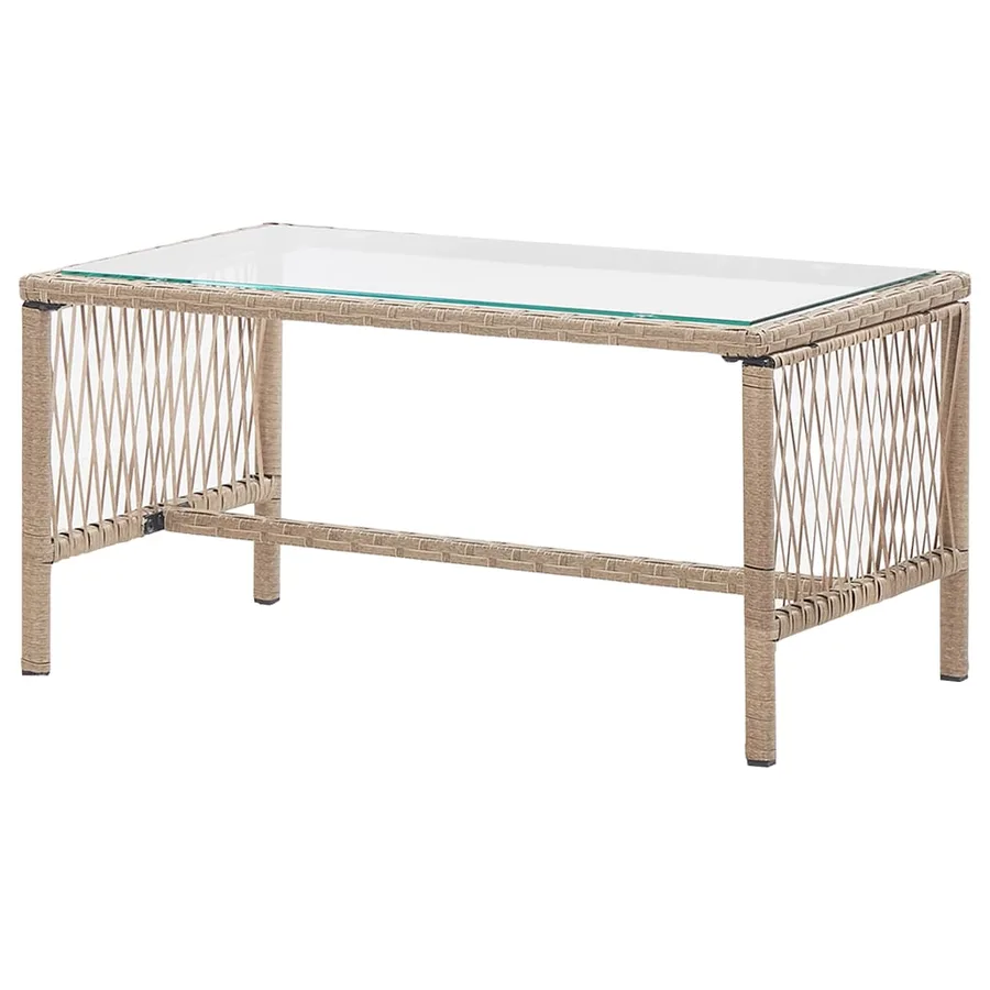 Salon de jardin 4 pcs avec coussins Résine tressée Beige - 6