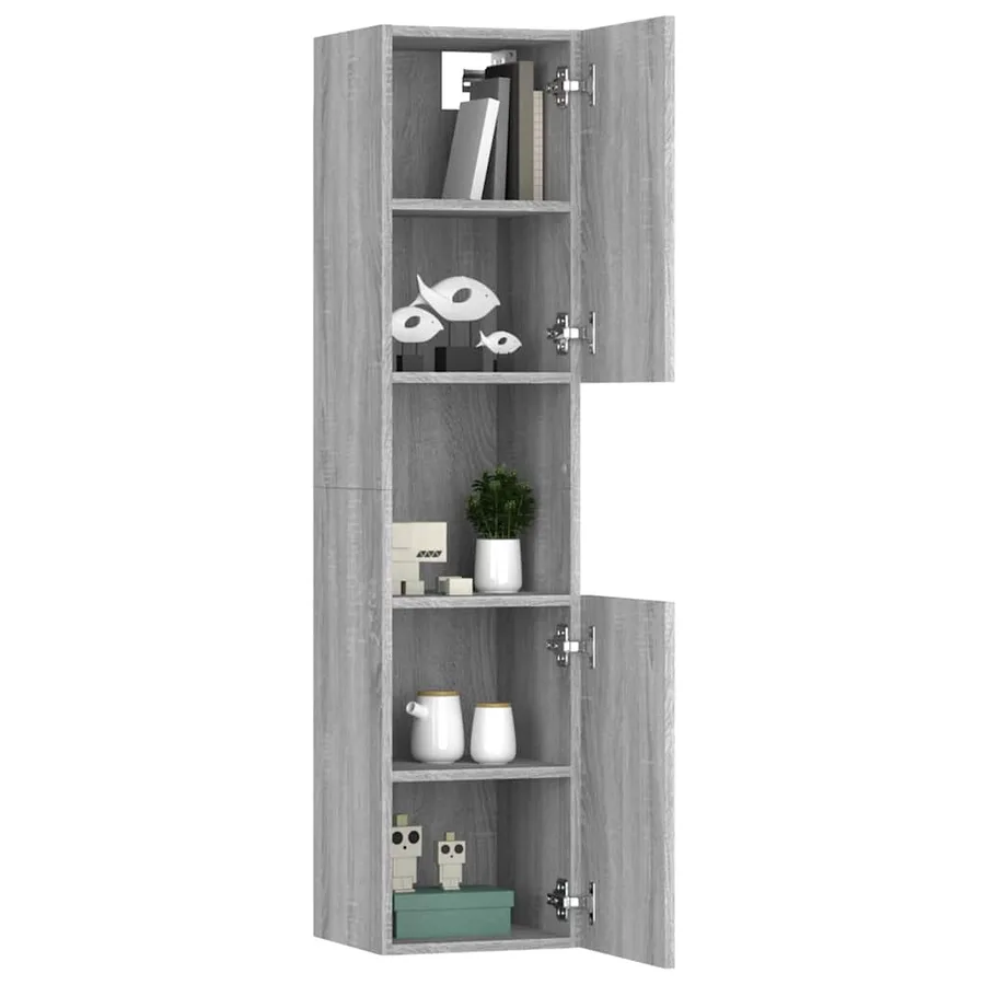 Armoire de bain Sonoma gris 30x30x130 cm Bois d'ingénierie - 5