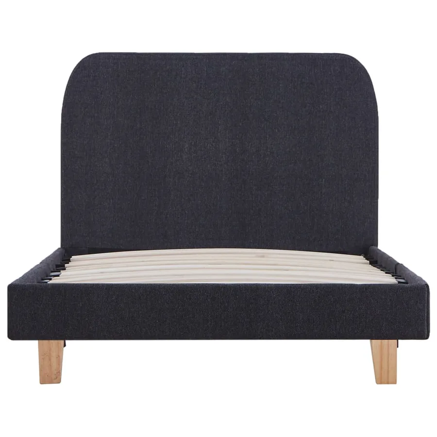 Cadre de lit sans matelas gris foncé tissu 90x200 cm - 3