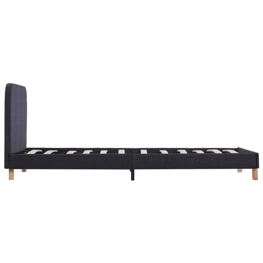 Cadre de lit sans matelas gris foncé tissu 90x200 cm - 4