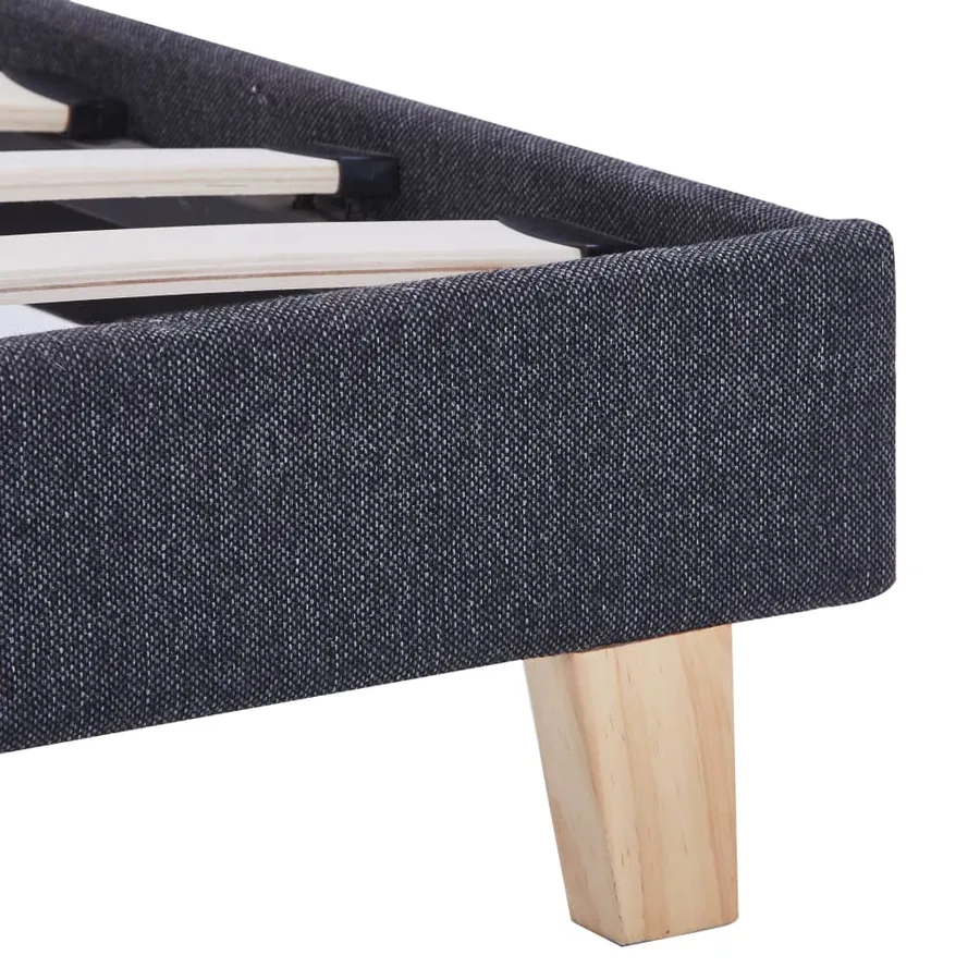 Cadre de lit sans matelas gris foncé tissu 90x200 cm - 5