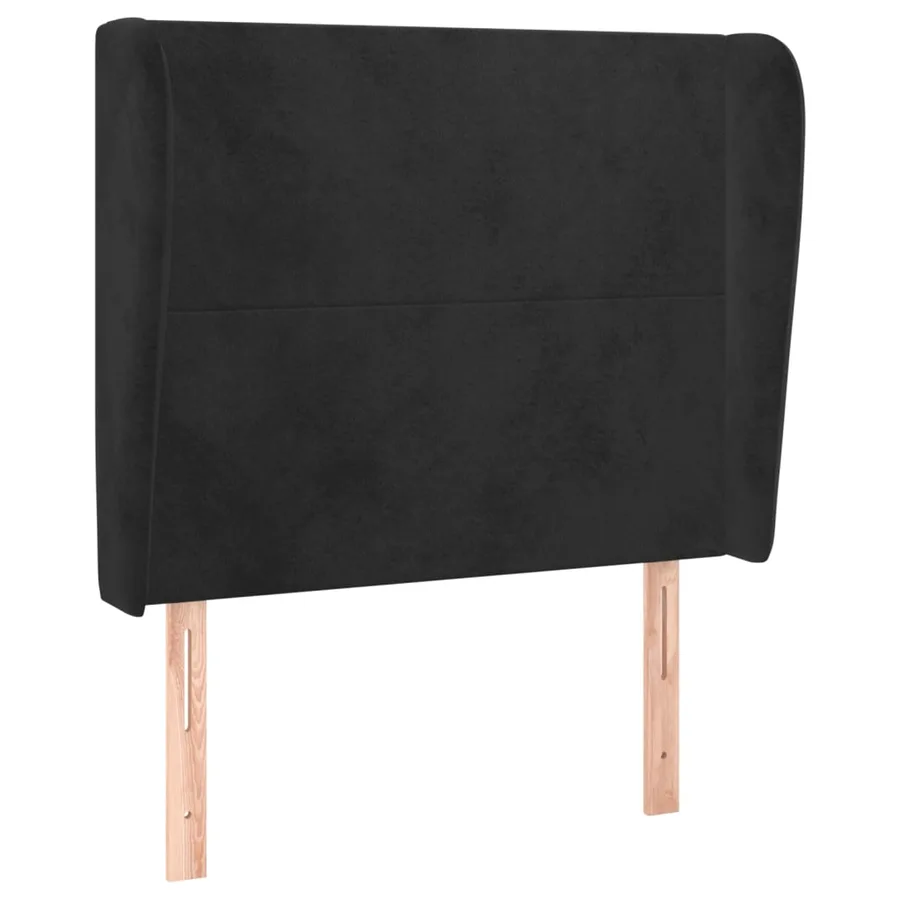 Tête de lit avec oreilles Noir 83x23x118/128 cm Velours - 2