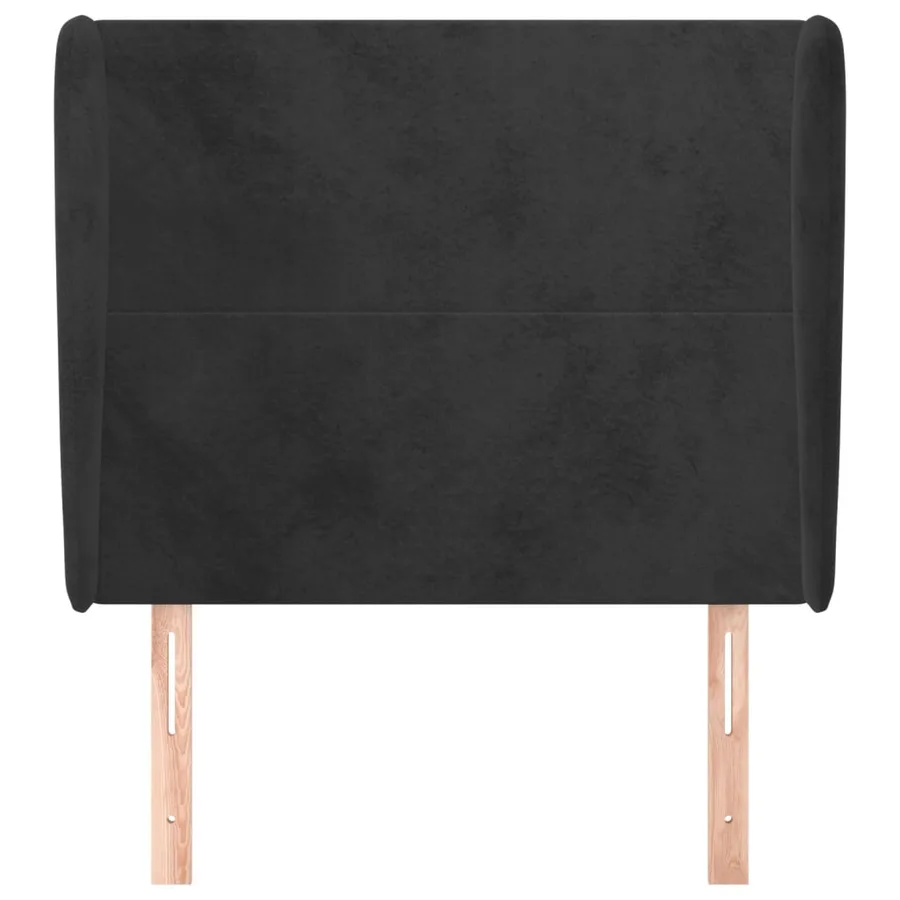 Tête de lit avec oreilles Noir 83x23x118/128 cm Velours - 3
