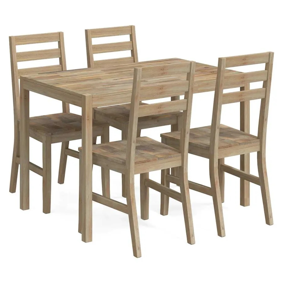 Ensemble de salle à manger 5 pcs Bois d'acacia solide - 2