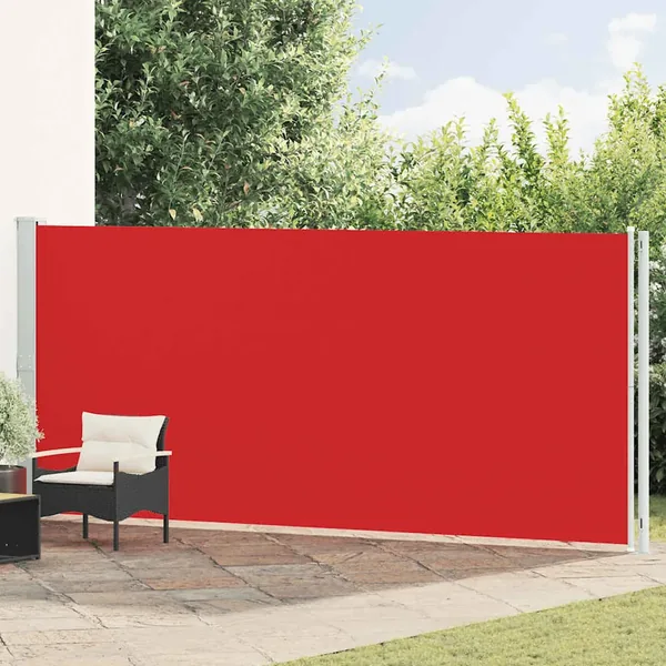 Auvent latéral rétractable de patio 180x600 cm Rouge