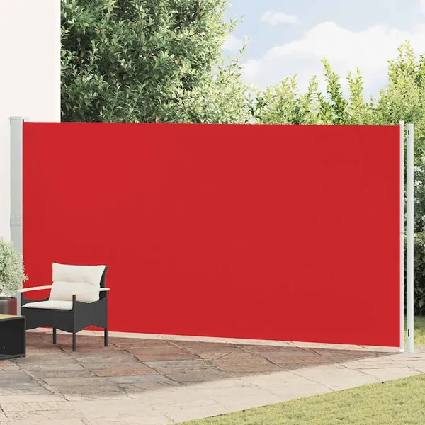 Auvent latéral rétractable de patio 200x600 cm Rouge