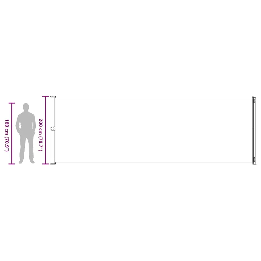 Auvent latéral rétractable de patio 200x600 cm Rouge - 13