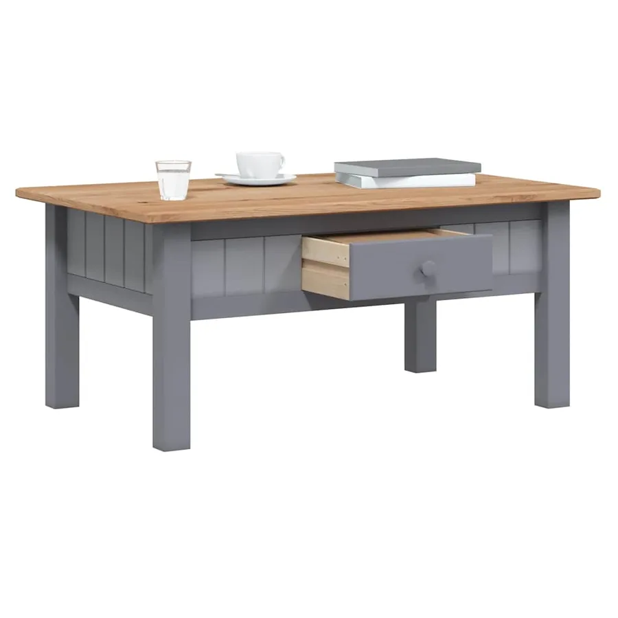 Table basse Gris 100x60x43,5 cm Pin massif Assortiment Panama - 4