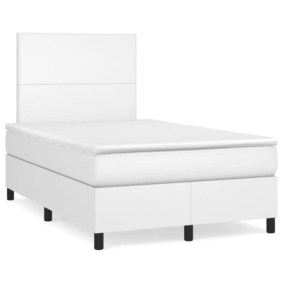 Sommier à lattes de lit avec matelas Blanc 120x200cm Similicuir - 2