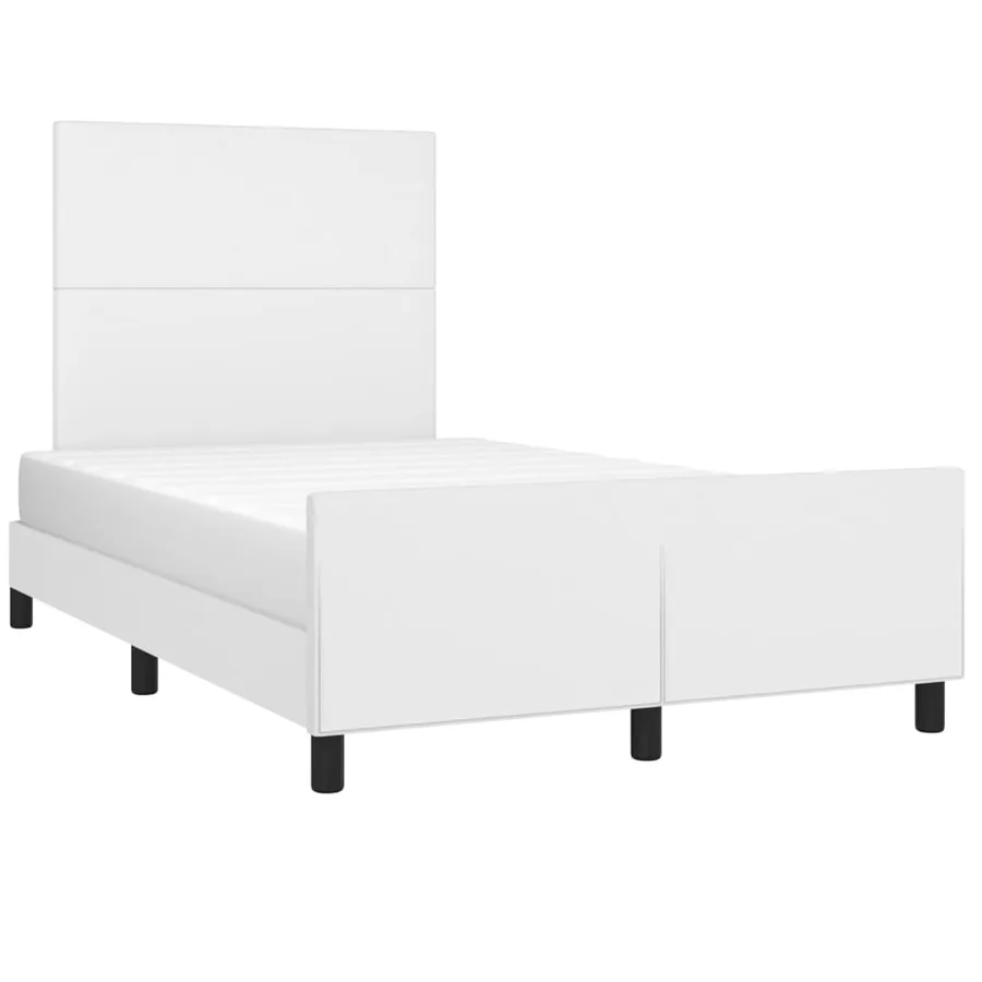 Cadre de lit sans matelas blanc 120x200 cm similicuir - 3