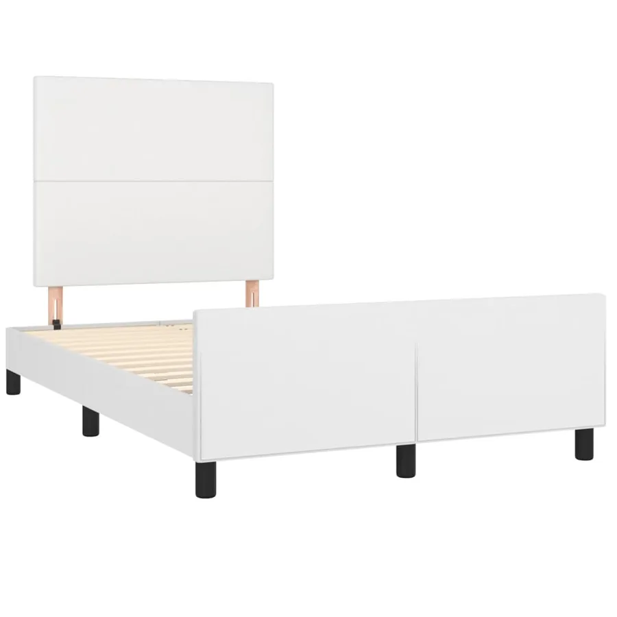 Cadre de lit sans matelas blanc 120x200 cm similicuir - 4