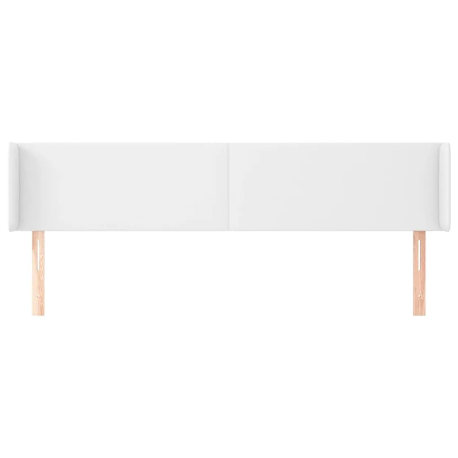 Tête de lit avec oreilles Blanc 203x16x78/88 cm Similicuir - 3