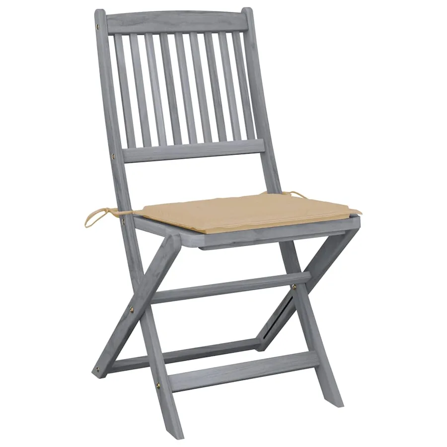Chaises pliables d'extérieur lot de 2 et coussins Bois d'acacia - 3