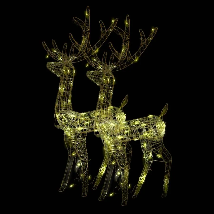 Décorations de Noël de renne Acrylique 2 pcs 128 cm Blanc chaud - 2