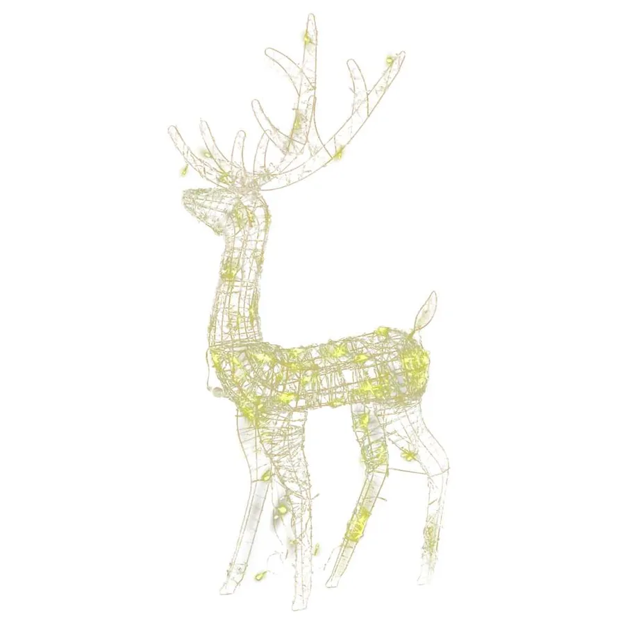 Décorations de Noël de renne Acrylique 2 pcs 128 cm Blanc chaud - 3