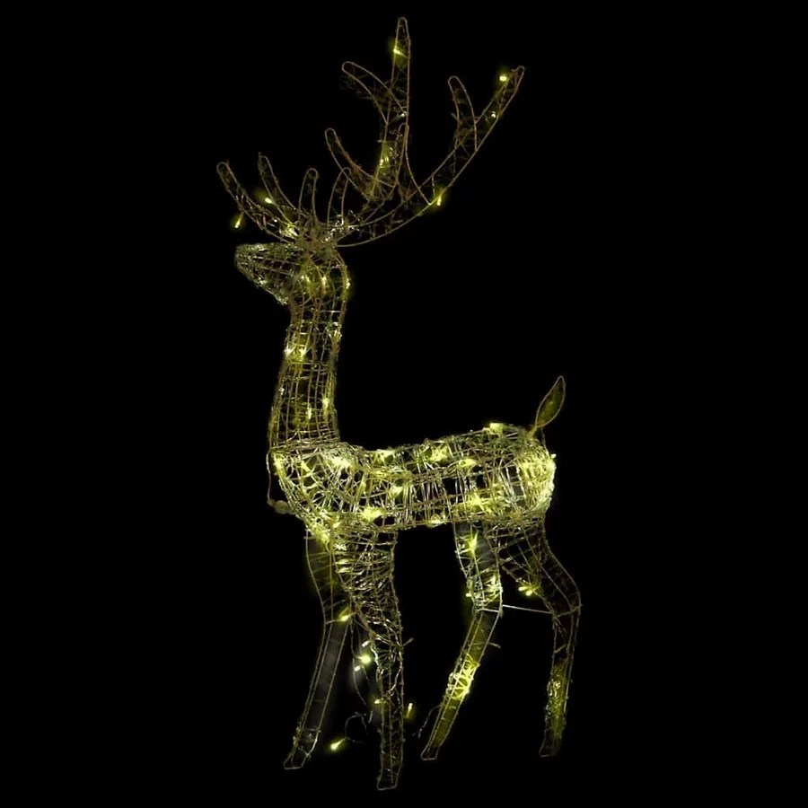 Décorations de Noël de renne Acrylique 2 pcs 128 cm Blanc chaud - 7
