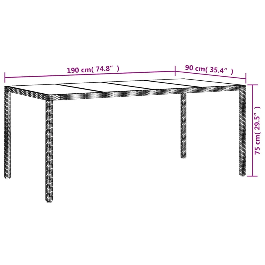 Ensemble à manger de jardin et coussins 9 pcs beige Poly rotin - 10