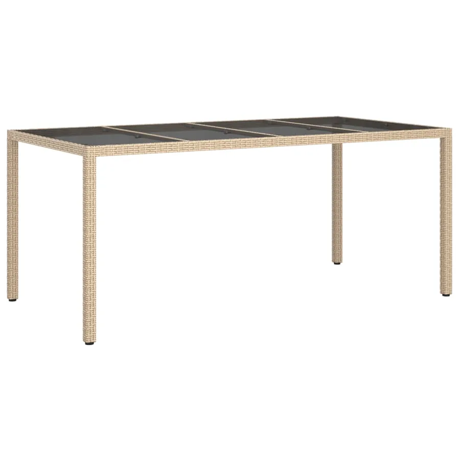 Ensemble à manger de jardin et coussins 9 pcs beige Poly rotin - 7