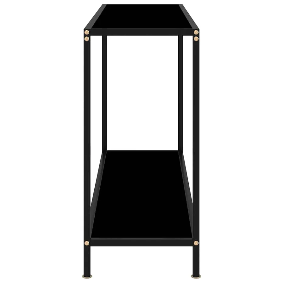 Table console Noir 120x35x75 cm Verre trempé - 3