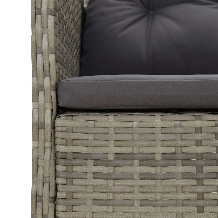 Salon de jardin 2 pcs avec coussins Gris Résine tressée - 7