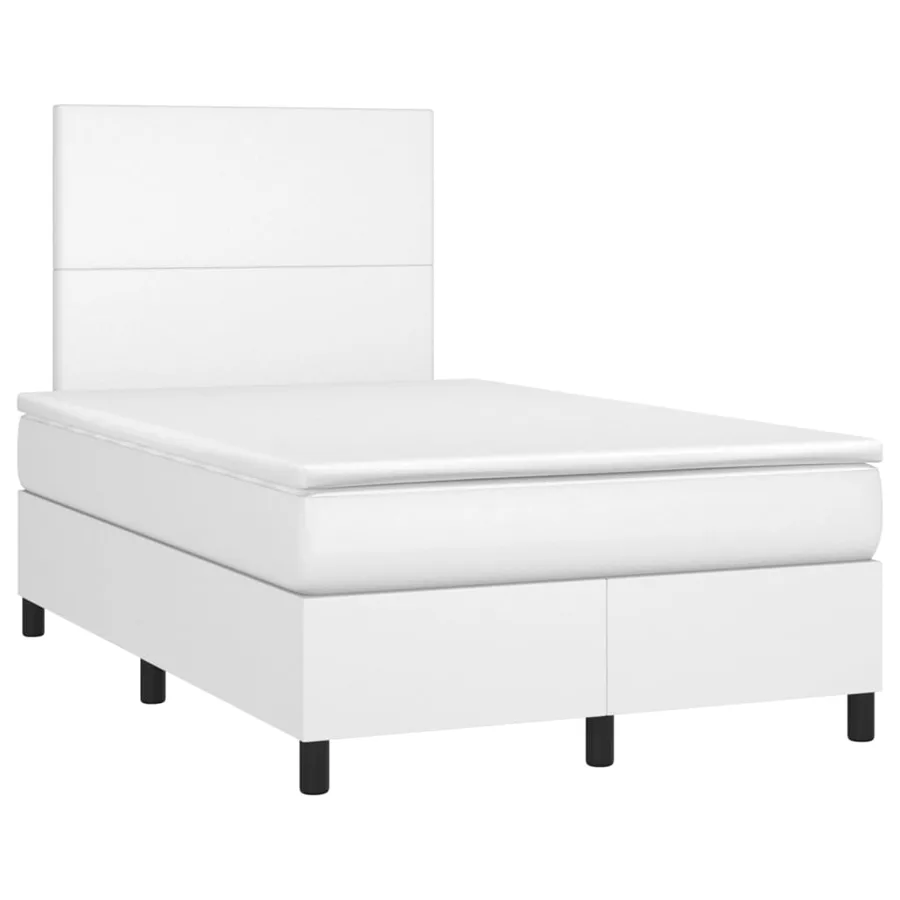 Sommier à lattes de lit avec matelas et LED Blanc 120x200 cm - 3